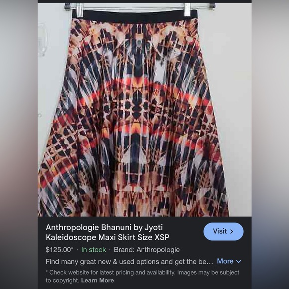 Bhanuni by Jyoti Anthropologie medium maxi skirt lined gorgeous kaleidoscope M - Picture 2 of 10